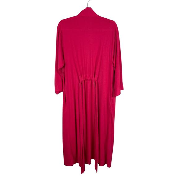 Natori Long Belted Robe Inner Tie Classic Feminine Lounge Cranberry Size Large - Picture 7 of 12